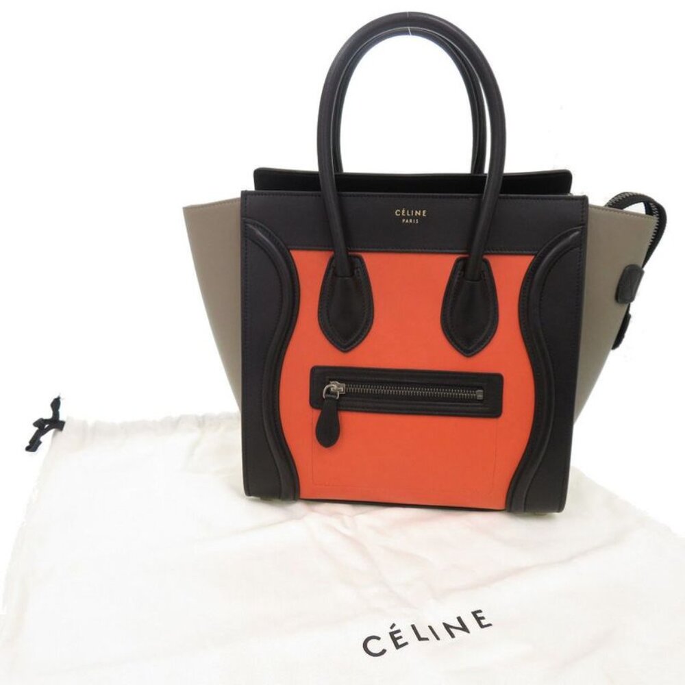 Celine Luggage Micro Shopper Leather Multicolor Handbag 0497 Celine - Picture 2 of 10